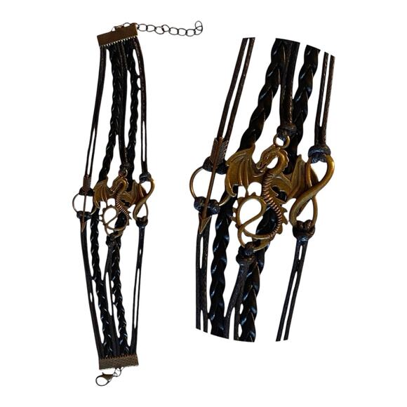 Dragon Jewelry Set – Fantasy Necklace & Bracelet, Gothic Medieval Accessories - Picture 3 of 9